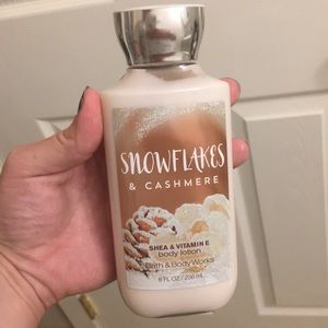 Snowflakes and cashmere lotion